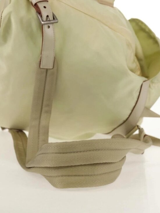 PRADA Backpack Nylon Beige Silver Auth 157776 main image 11